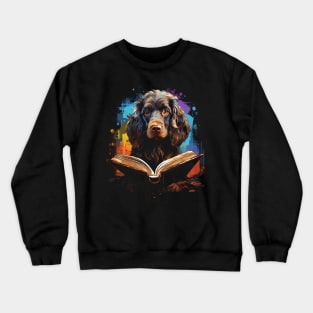 Boykin Spaniel Reads Book Crewneck Sweatshirt